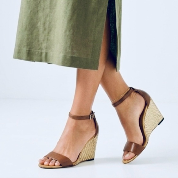 Coach Shoes - Coach Brown - Gold Wedge Sandals